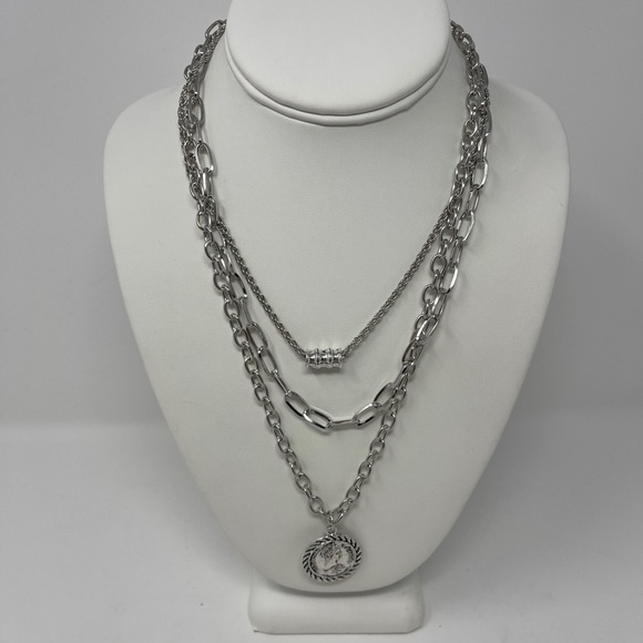 🎉🎉HP🎉🎉Silver Layered Necklace Set - Picture 5 of 7